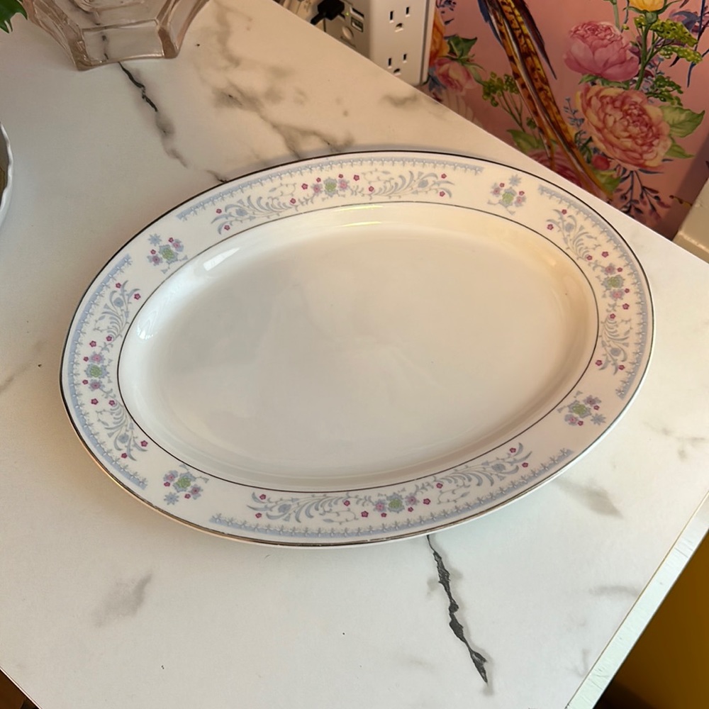 Sango Fine "Serenade" Oval Serving Platter Retired 1985 EUC